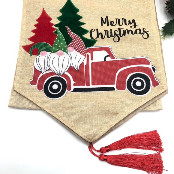 Merry Christmas table runner Cotton 3D holidays - Picture 9 of 10